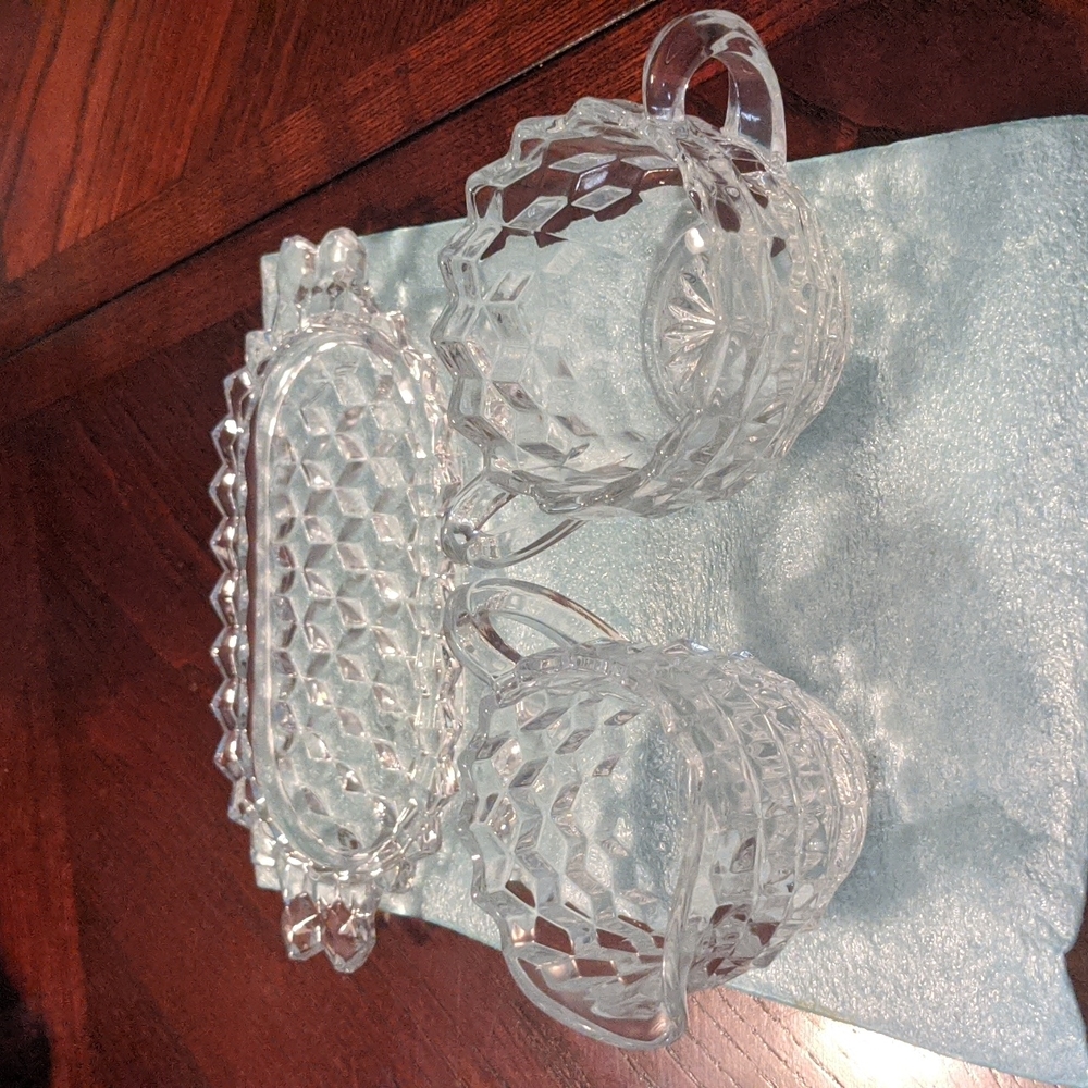 Crystal Coffee Creamer & Sugar Serving Set - Picture 5 of 17